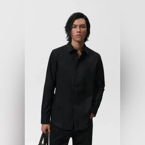 Zara Men's Black Casual Button Down Shirt